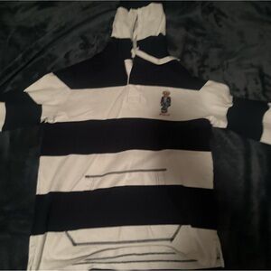 Ralph Lauren Navy and White Striped Polo